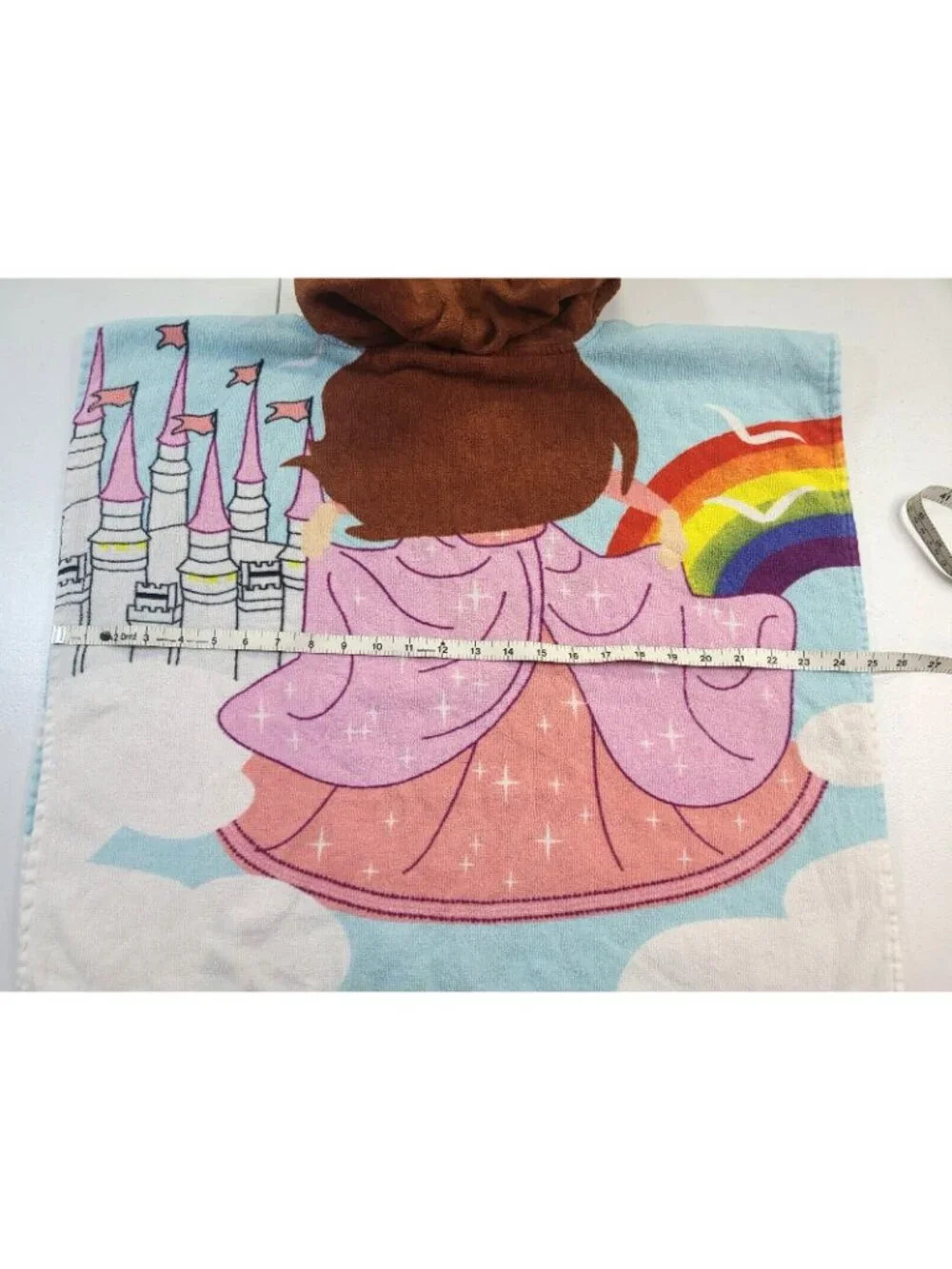 Be a Princess Hooded Towel Poncho Crown Rainbow Castle Beach Pool Bath